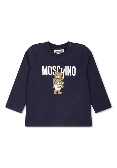 Blue T-Shirt With Moschino Teddy Bear Print MOSCHINO KIDS | MMO00RLAA0140016