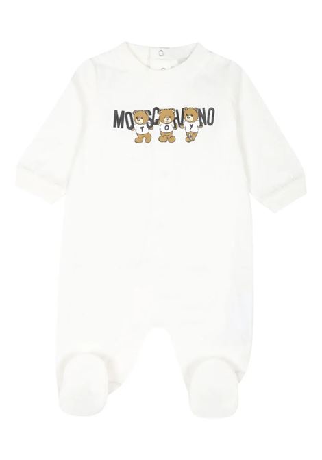 Tutina Bianco Con Stampa Moschino Teddy Bear MOSCHINO KIDS | MUT04LAA1010063