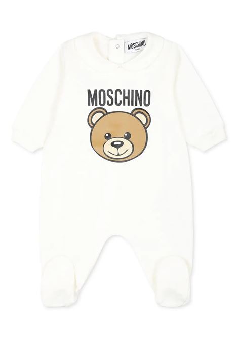 White Teddy Bear Playsuit MOSCHINO KIDS | MUY078LCA4010063