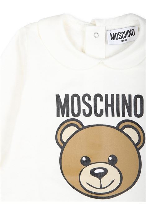 White Teddy Bear Playsuit MOSCHINO KIDS | MUY078LCA4010063