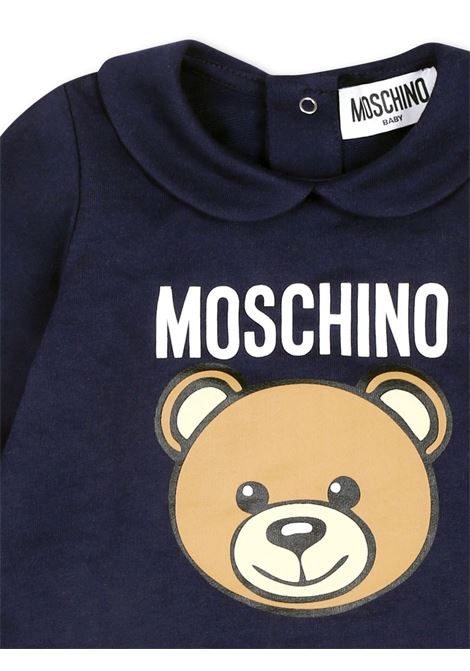 Blue Teddy Bear Playsuit MOSCHINO KIDS | MUY078LCA4040016