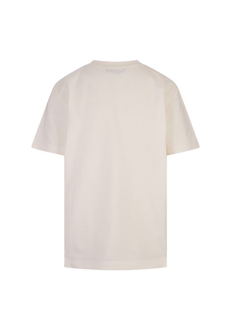 Ecru T-Shirt With White MSGM Signature MSGM | 2000MDM540-20000202