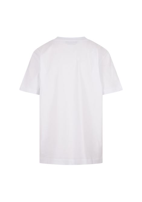 White T-Shirt With Multicolour Embroidered Italic Logo MSGM | 3441MDM540-23700201