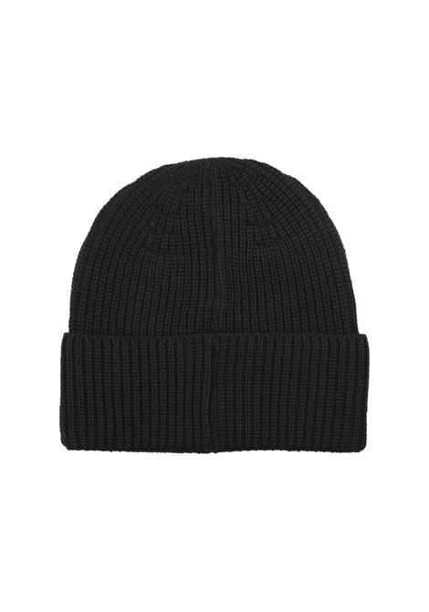 Black Ribbed Beanie With Logo MSGM | 3541MDL08-23776199