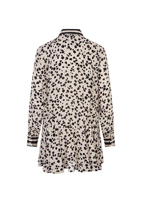 Mini Abito In Satin Bianco Con Pattern MSGM Pois MSGM | 3741MDA35Y-24766302