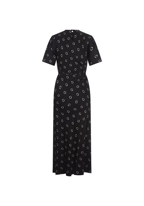 Printed Black Viscose Midi Dress MSGM | 3741MDA43-24766899