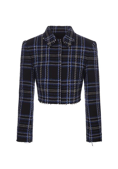 Short Jacket In Blue Tweed With Maxi Check Pattern MSGM | 3741MDG04-24762899