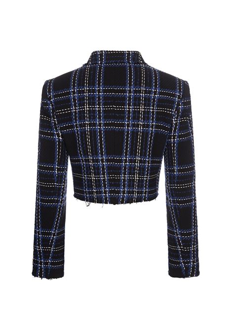 Short Jacket In Blue Tweed With Maxi Check Pattern MSGM | 3741MDG04-24762899