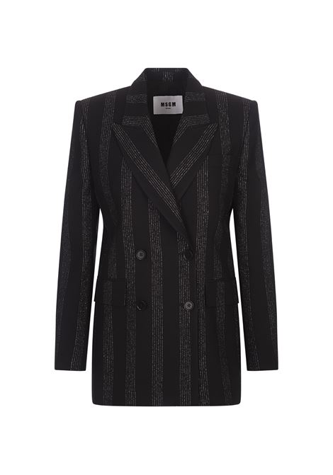 Black Lurex Pinstripe Tailoring Jacket MSGM | 3741MDG18-24760499