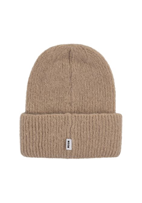 Camel Mohair Blend Knit Beanie MSGM | 3741MDL09-24777324