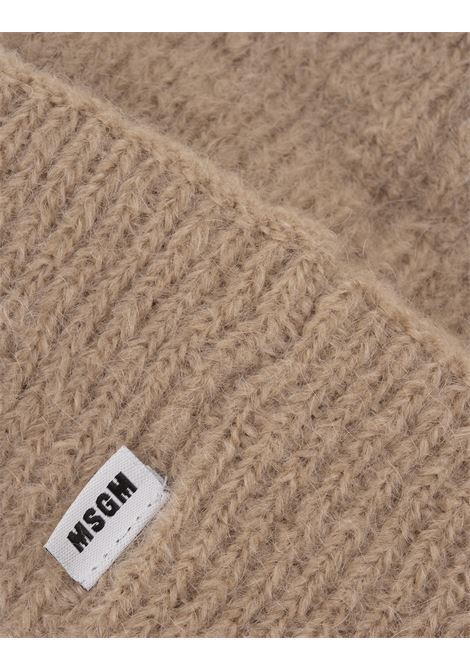 Berretto In Maglia Di Misto Mohair Cammello MSGM | 3741MDL09-24777324