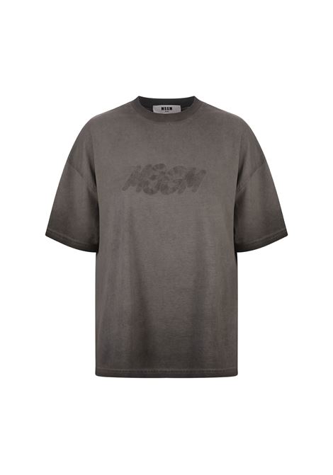 MSGM T-Shirt Grigia Con Effetto Slavato - MSGM