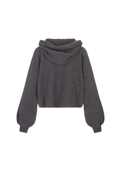 Maglione Con Cappuccio In Lana e Cashmere Grigio MSGM | 3741MDM218-24779098