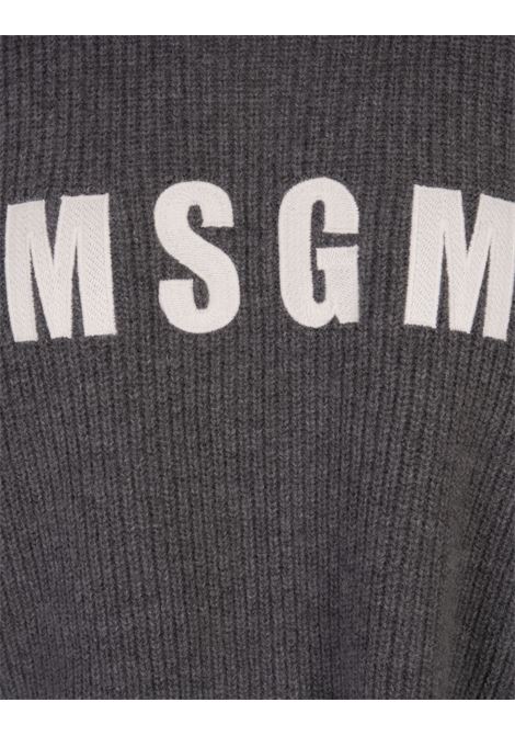 Grey Wool Cashmere Hooded Sweater MSGM | 3741MDM218-24779098