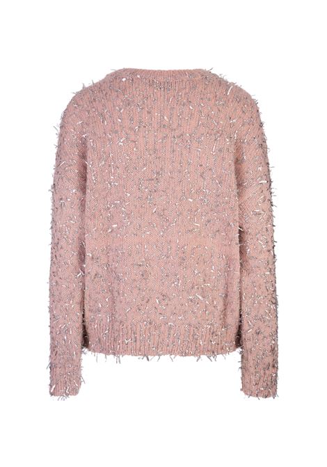 Pink Wool Blend Sweater With Silver Metallic Thread MSGM | 3741MDM224-24776512