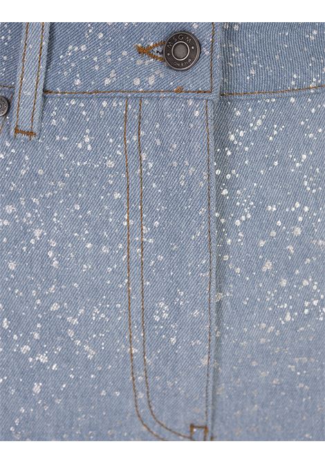 Light Blue Baggy Jeans With Silver Glitter MSGM | 3741MDP230-24752084