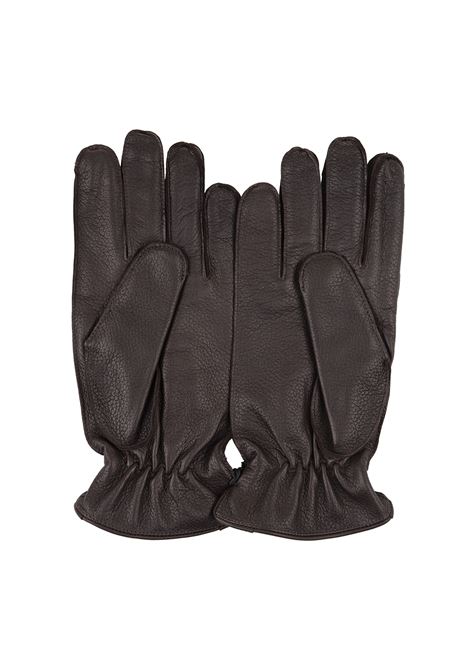 Drummed Gloves In Dark Brown Leather ORCIANI | GU0090-DRUTMO