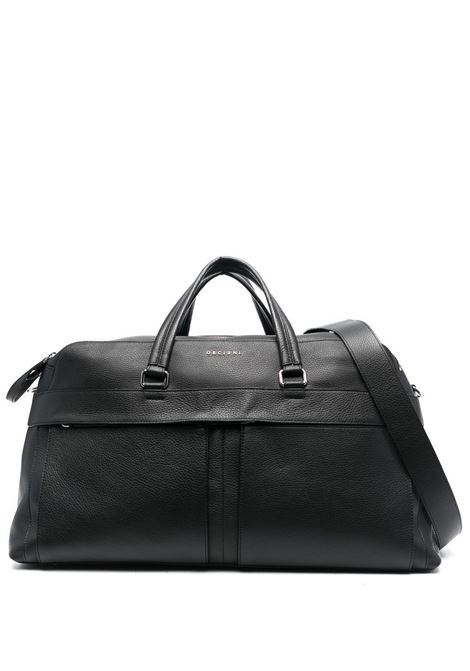 Black Leather Micron Duffle Bag With Shoulder Strap ORCIANI | P00723-MICNER