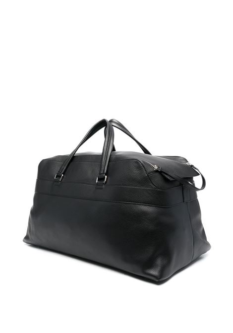 Black Leather Micron Duffle Bag With Shoulder Strap ORCIANI | P00723-MICNER