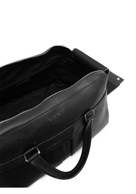 Black Leather Micron Duffle Bag With Shoulder Strap ORCIANI | P00723-MICNER