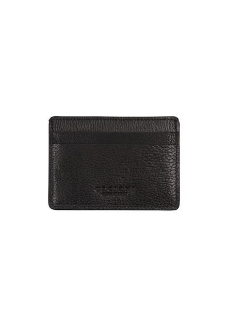 Black Grained Leather Card Holder With Logo ORCIANI | SU0110-CHENER