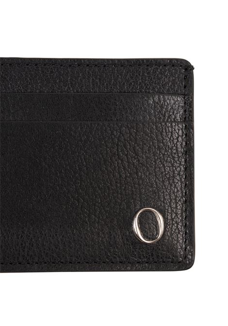 Black Grained Leather Card Holder With Logo ORCIANI | SU0110-CHENER