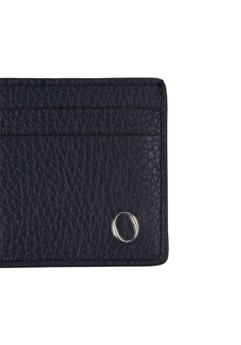 Portacarte In Pelle Martellata Blu Navy Con Logo ORCIANI | SU0110-MICNAVY