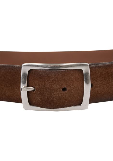 Cintura Hunting Double In Suede e Pelle Color Cuoio ORCIANI | U08295-HDBCUO