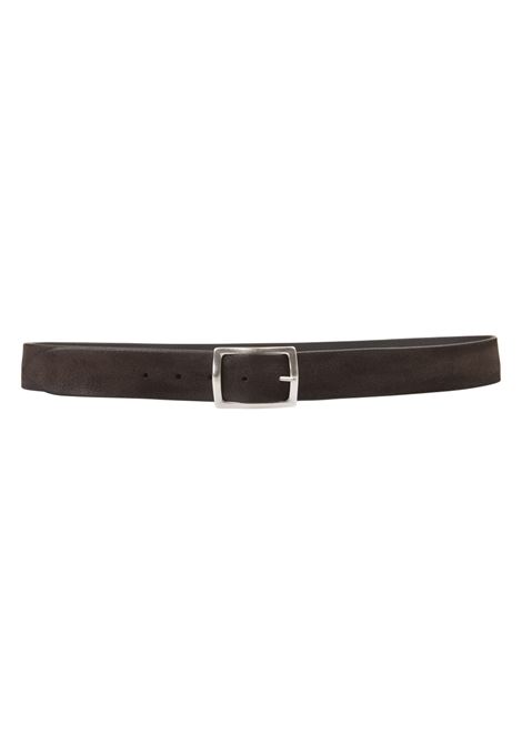 Dark Brown Hunting Double Belt In Suede and Leather ORCIANI | U08295-HDBTMO