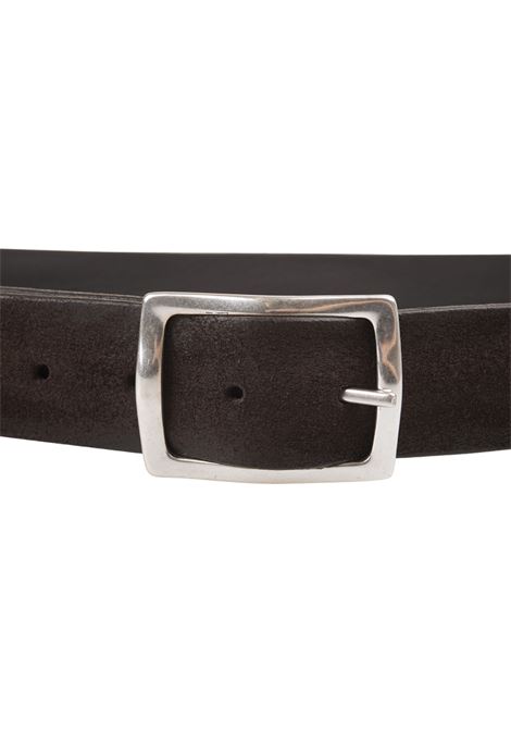 Dark Brown Hunting Double Belt In Suede and Leather ORCIANI | U08295-HDBTMO