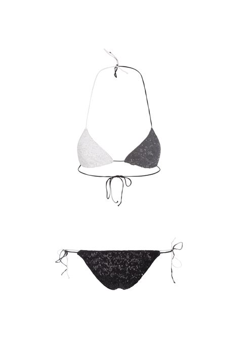 Black And White Sequins Microkini OSEREE | PTF213-SEQUINSBLACK/WHITE