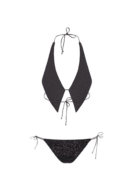 Black Paillettes Tie Bikini OSEREE | PTF235-SEQUINSBLACK