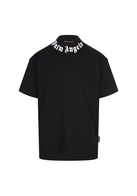 Black T-Shirt With Logo On Neckline PALM ANGELS | PMAA001F24JER0071003