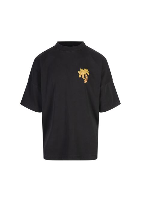 PALM ANGELS T-Shirt Burning Palm Nera - PALM ANGELS