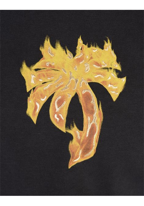 T-Shirt Burning Palm Grigia PALM ANGELS | PMAA002F24JER0111076