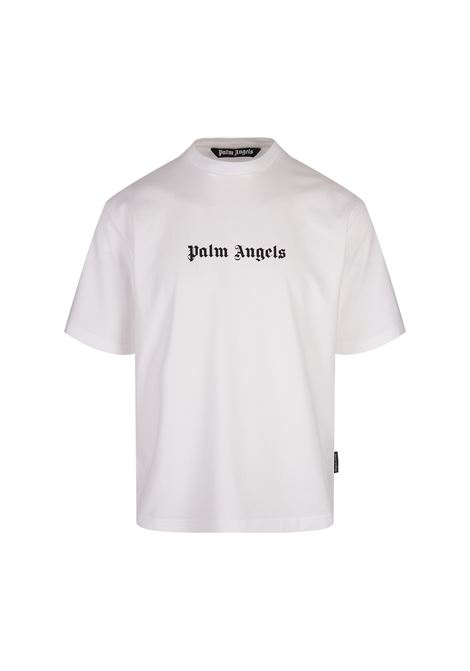 White T-Shirt With Contrasting Front Logo PALM ANGELS | PMAA089C99JER0030110