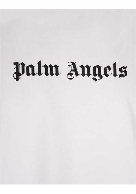 T-Shirt Bianca Con Logo Frontale a Contrasto PALM ANGELS | PMAA089C99JER0030110