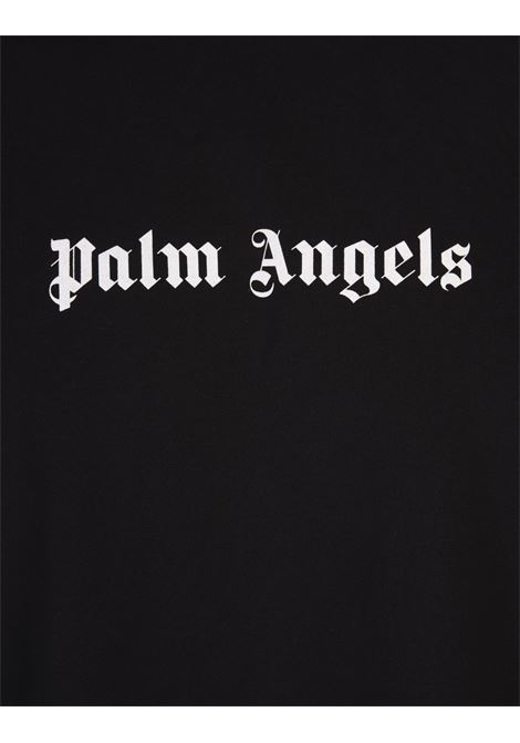 T-Shirt Nera Con Logo Frontale a Contrasto PALM ANGELS | PMAA089C99JER0031001