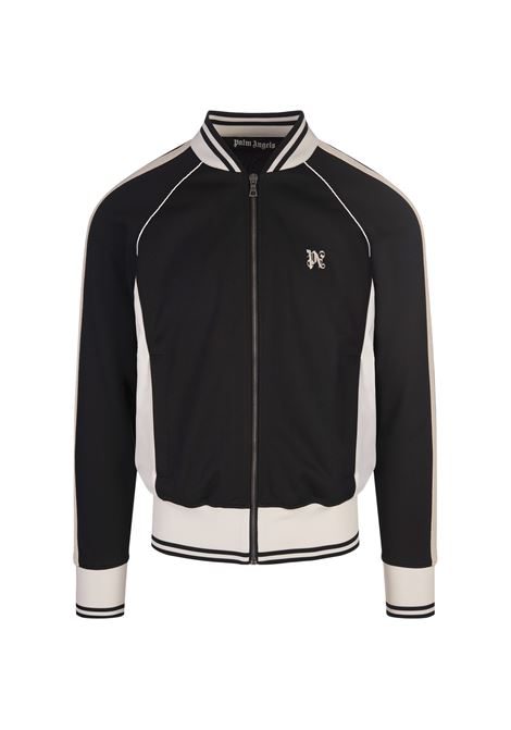 Black and White Track Jacket with Monogram PALM ANGELS | PMBD080F24FAB0011003