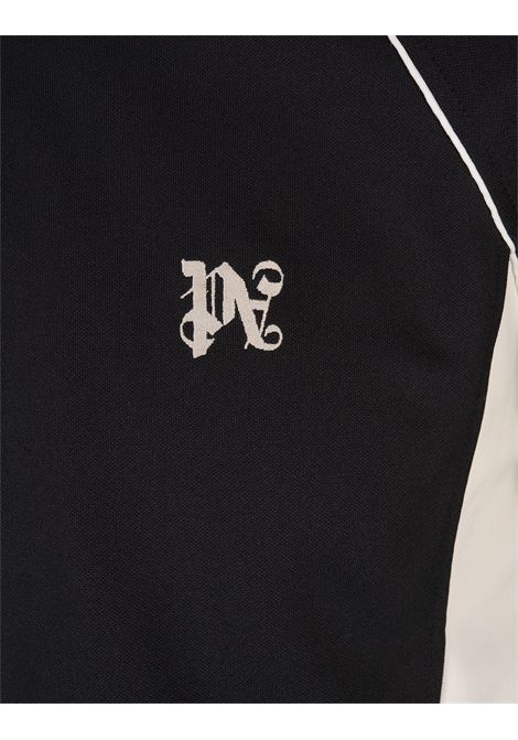 Black and White Track Jacket with Monogram PALM ANGELS | PMBD080F24FAB0011003