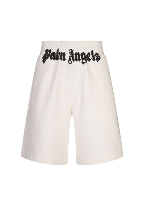 PALM ANGELS Bermuda Sportivi Bianchi Con Logo Sulla Vita - PALM ANGELS