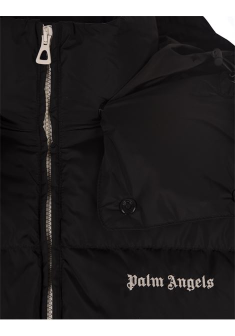 Black Down Jacket With Contrast Logo PALM ANGELS | PMED028C99FAB0011003