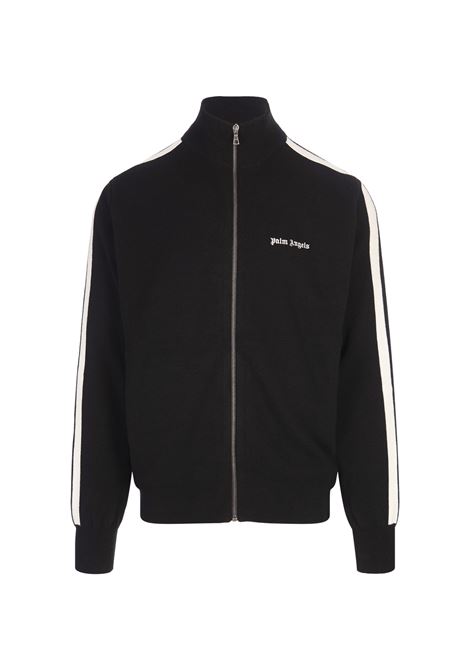 Black Wool and Cashmere Track Jacket PALM ANGELS | PMHA028F24KNI0011003