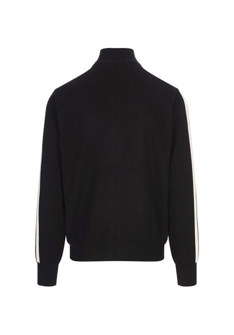 Black Wool and Cashmere Track Jacket PALM ANGELS | PMHA028F24KNI0011003