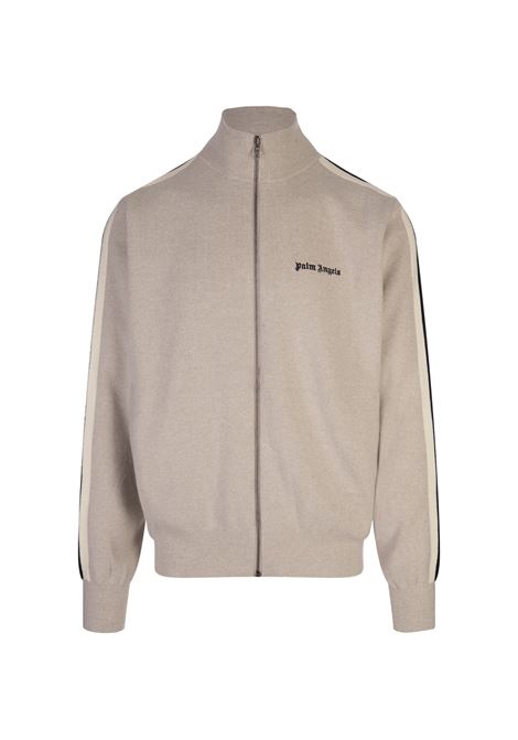 Light Beige Wool and Cashmere Track Jacket PALM ANGELS | PMHA028F24KNI0016110