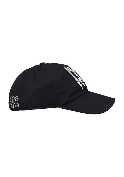 Logo Gothic Baseball Hat In Black PALM ANGELS | PMLB104F24FAB0021001