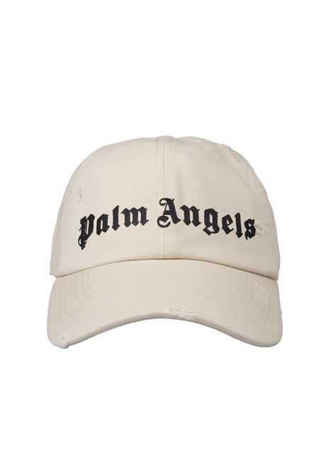 Light Beige Baseball Hat With Logo and Monogram PALM ANGELS | PMLB104F24FAB0030310