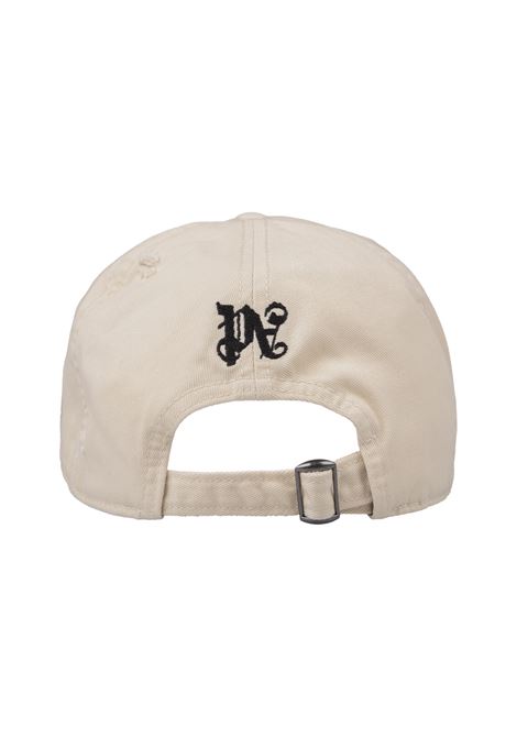 Light Beige Baseball Hat With Logo and Monogram PALM ANGELS | PMLB104F24FAB0030310