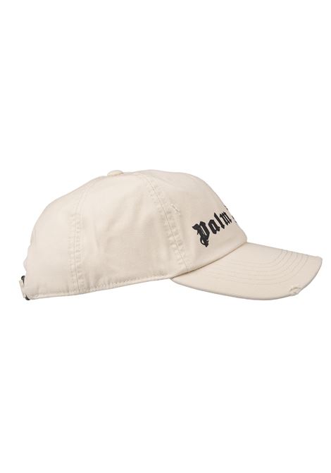 Light Beige Baseball Hat With Logo and Monogram PALM ANGELS | PMLB104F24FAB0030310