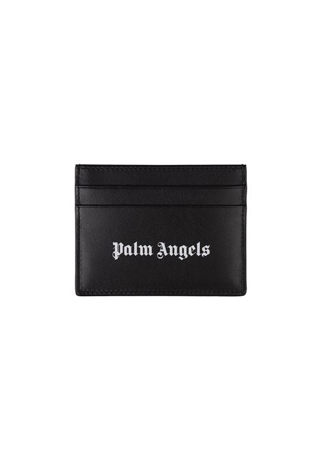 Black Leather Card Holder With Logo Print PALM ANGELS | PMND017C99LEA0011001